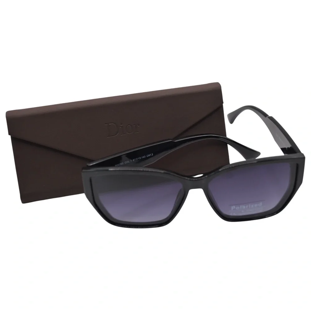 Dior Women’s Sunglasses | Black & White Temples | Gray/Purple Gradient Polarized - Picture 14 of 16